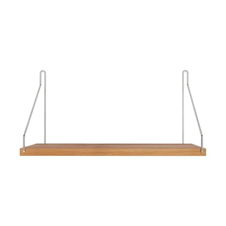 Półka ścienna Single Shelf - Dąb-stal nierdzewna, 40x20 cm - FRAMA