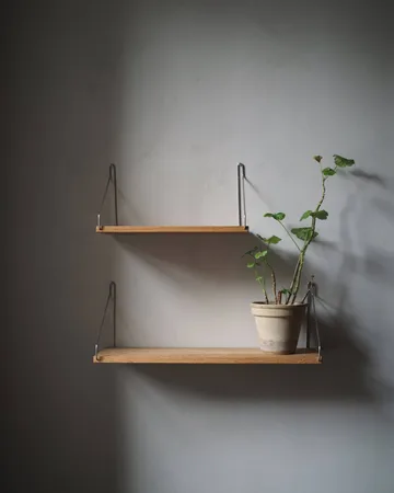 Półka ścienna Single Shelf - Dąb-stal nierdzewna, 60x20 cm - FRAMA