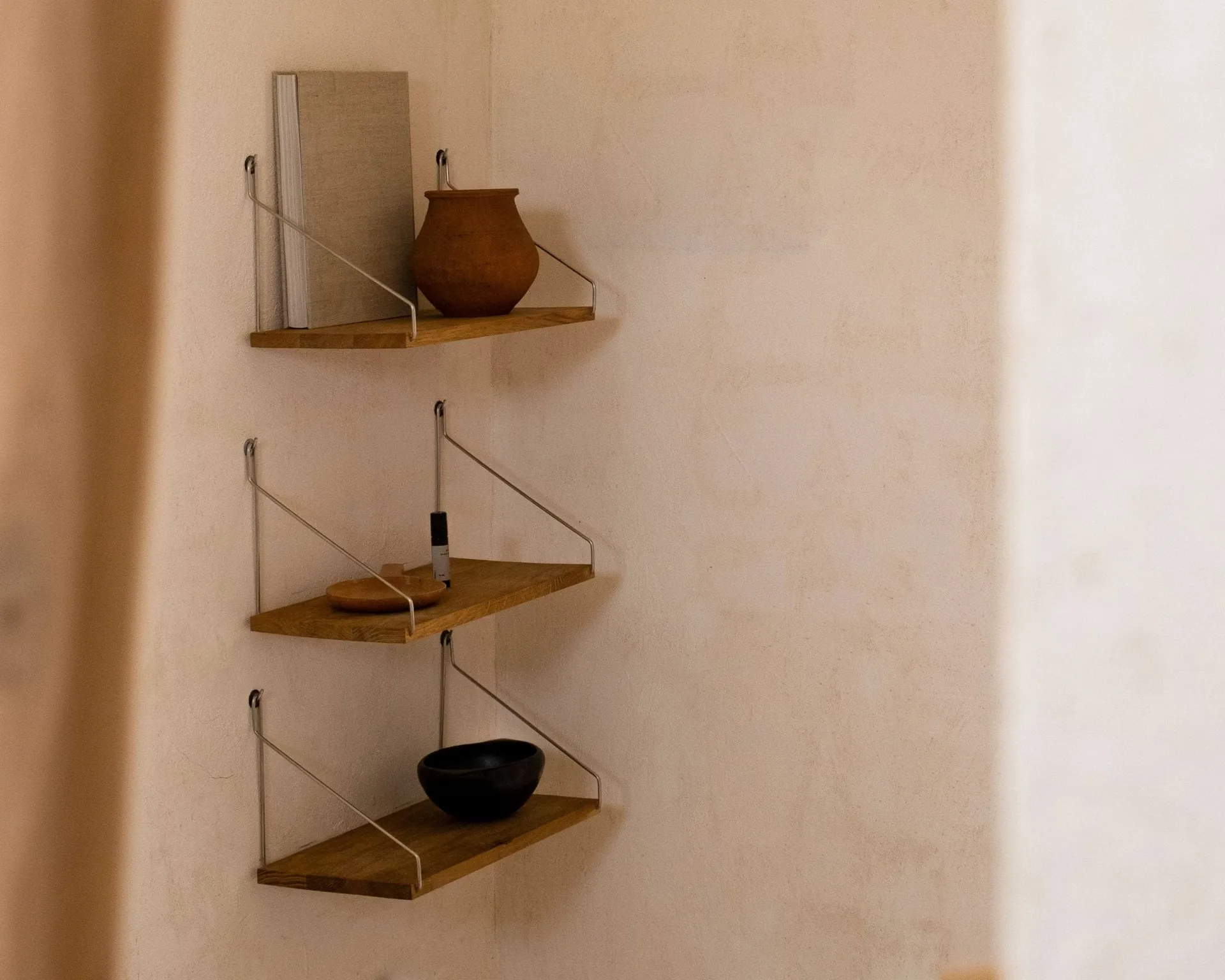 Półka ścienna Single Shelf, Dąb-stal nierdzewna, 60x20 cm FRAMA