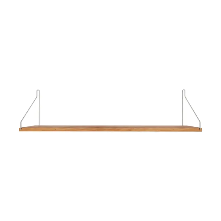 Półka ścienna Single Shelf - Dąb-stal nierdzewna, 80x20 cm - FRAMA