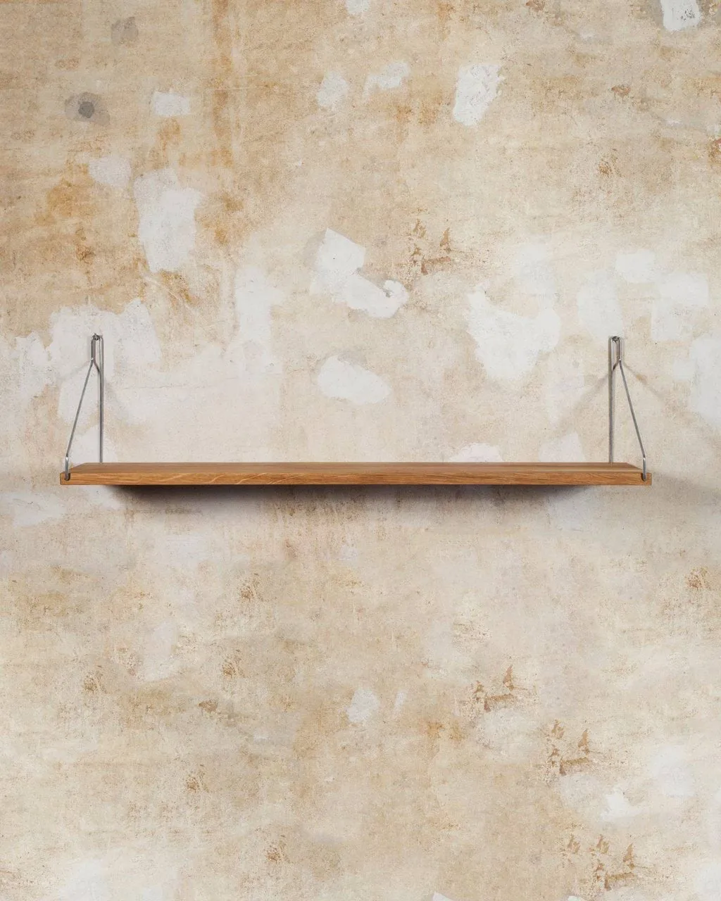 Półka ścienna Single Shelf, Dąb-stal nierdzewna, 80x20 cm FRAMA