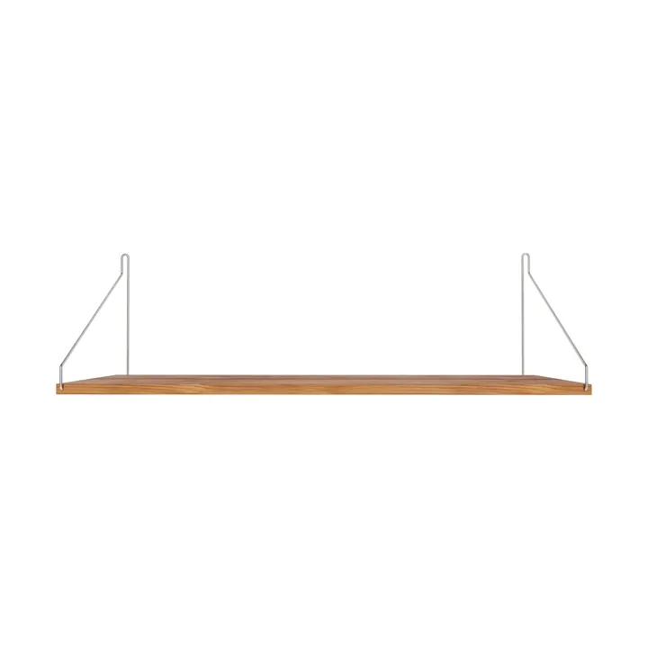Półka ścienna Single Shelf - Dąb-stal nierdzewna, 80x27 cm - FRAMA