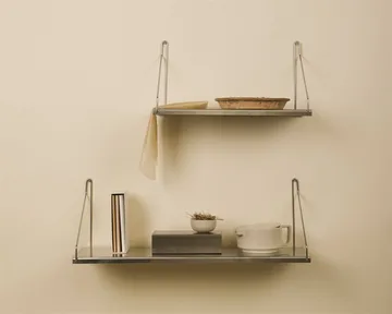Półka ścienna Single Shelf - Stal nierdzewna, 40x27 cm - FRAMA