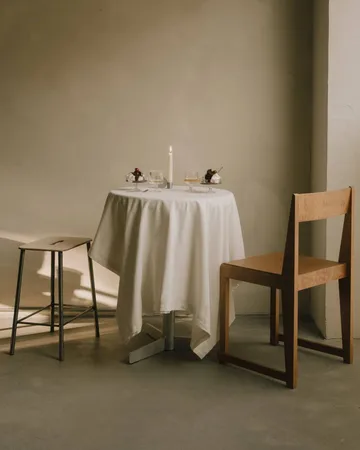 Taboret Adam - Raw steel-natural leather, H:65 cm - FRAMA
