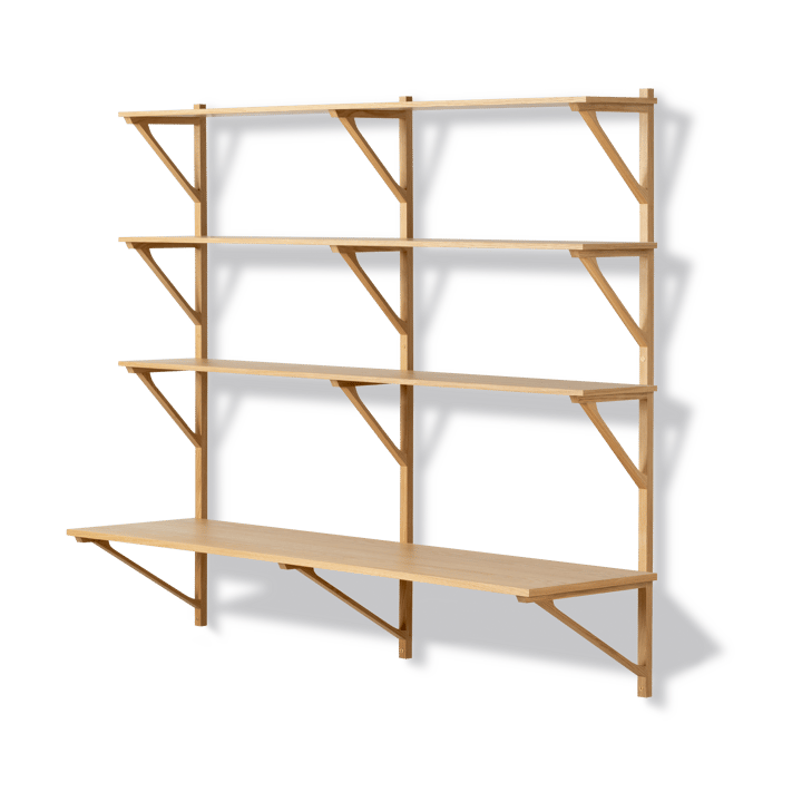 BM29 półka z biurkiem 149x134 cm - Dąb lakierowany - Fredericia Furniture