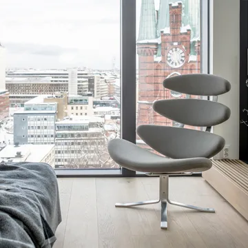 Fotel Corona - Skóra omni 301-stelaż chromowany - Fredericia Furniture