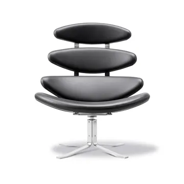 Fotel Corona - Skóra omni 301-stelaż chromowany - Fredericia Furniture