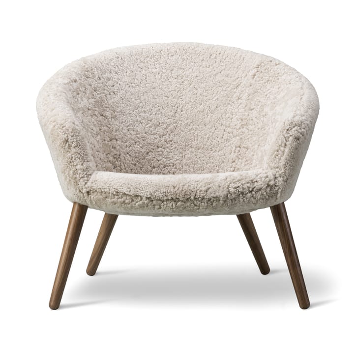 Fotel lounge Ditzel – owcza skóra - Moonlight - drewno orzecha włoskiego - Fredericia Furniture