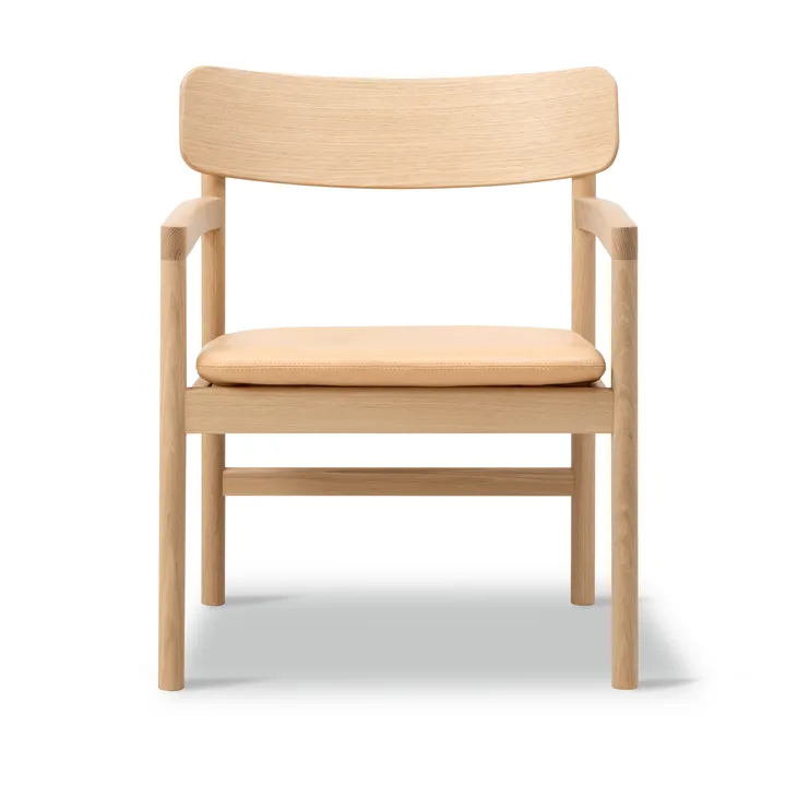 Fotel lounge - Vegeta skórzany-jasnoolejowany dąb - Fredericia Furniture