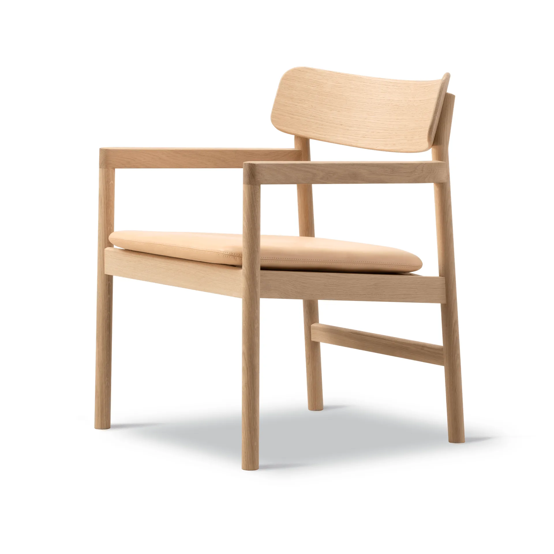 Fotel lounge, Vegeta skórzany-jasnoolejowany dąb Fredericia Furniture