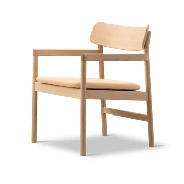 Fotel lounge - Vegeta skórzany-jasnoolejowany dąb - Fredericia Furniture