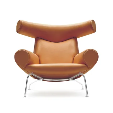 Fotel Wegner Ox - Skóra max 95-chrom - Fredericia Furniture