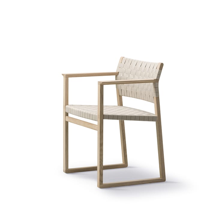 Fotel z podłokietnikami BM62 - Plecionka naturalna - stelaż olejowany - Fredericia Furniture