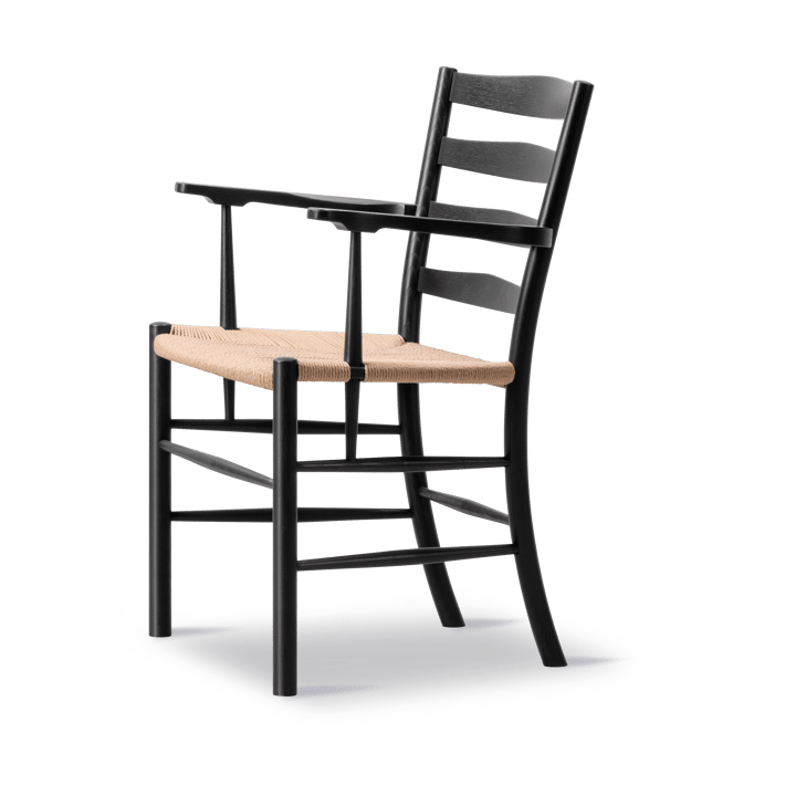 Fotel z podłokietnikami Klint - Plecionka naturalna - dąb czarny lakierowany - Fredericia Furniture