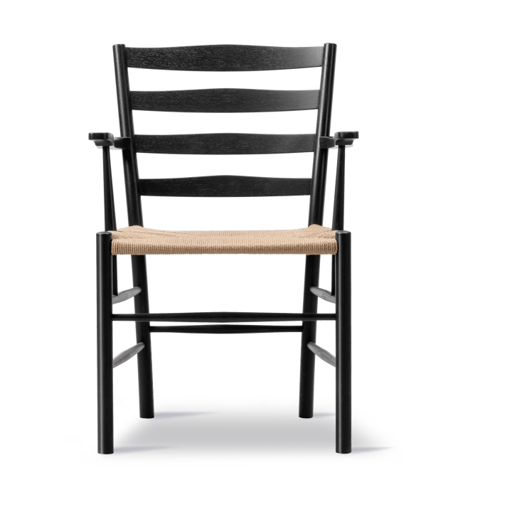 Fotel z podłokietnikami Klint, Plecionka naturalna - dąb czarny lakierowany Fredericia Furniture