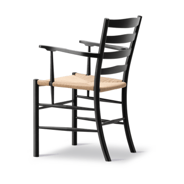 Fotel z podłokietnikami Klint - Plecionka naturalna - dąb czarny lakierowany - Fredericia Furniture