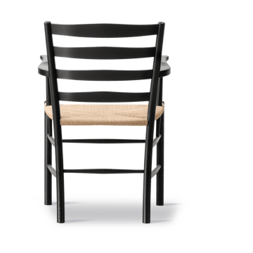 Fotel z podłokietnikami Klint - Plecionka naturalna - dąb czarny lakierowany - Fredericia Furniture