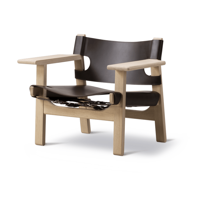 krzesło fotelowe The Spanish Chair - Skóra ciemnobrązowa - dąb natłuszczany mydłem - Fredericia Furniture