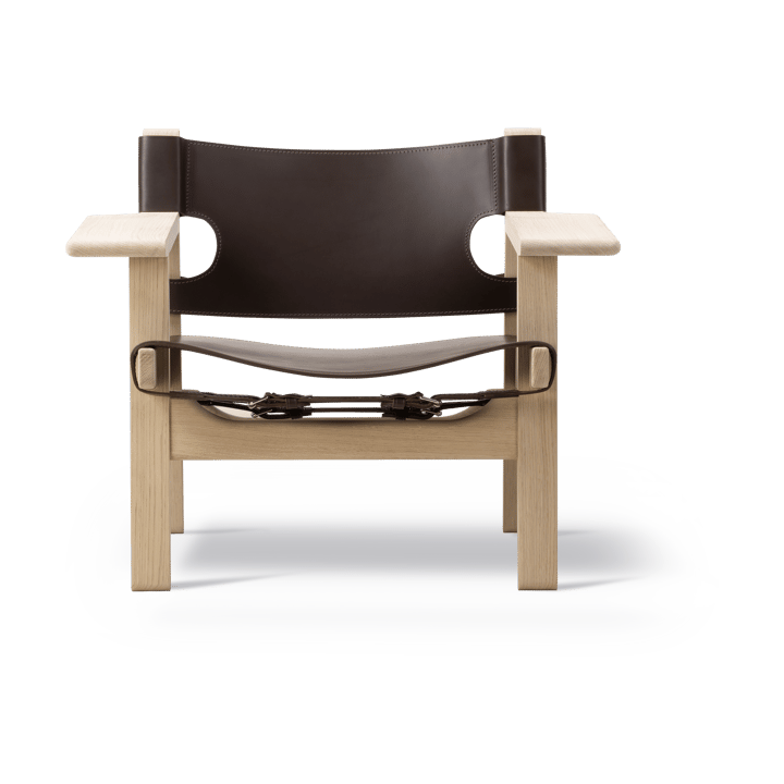 krzesło fotelowe The Spanish Chair, Skóra ciemnobrązowa - dąb natłuszczany mydłem Fredericia Furniture