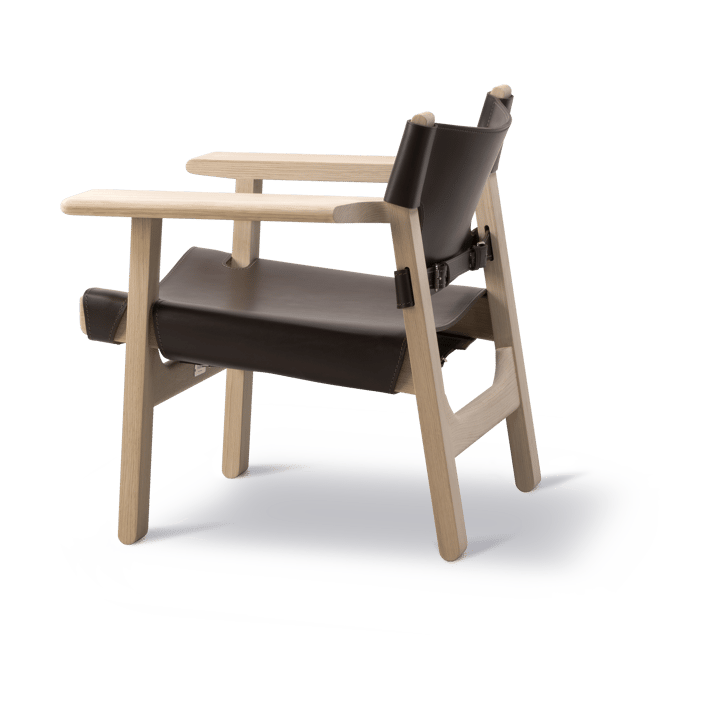 krzesło fotelowe The Spanish Chair, Skóra ciemnobrązowa - dąb natłuszczany mydłem Fredericia Furniture