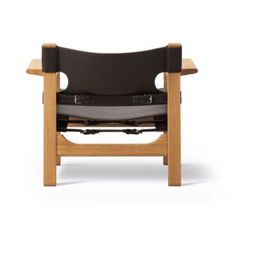 krzesło fotelowe The Spanish Chair - Skóra ciemnobrązowa - dąb olejowany - Fredericia Furniture