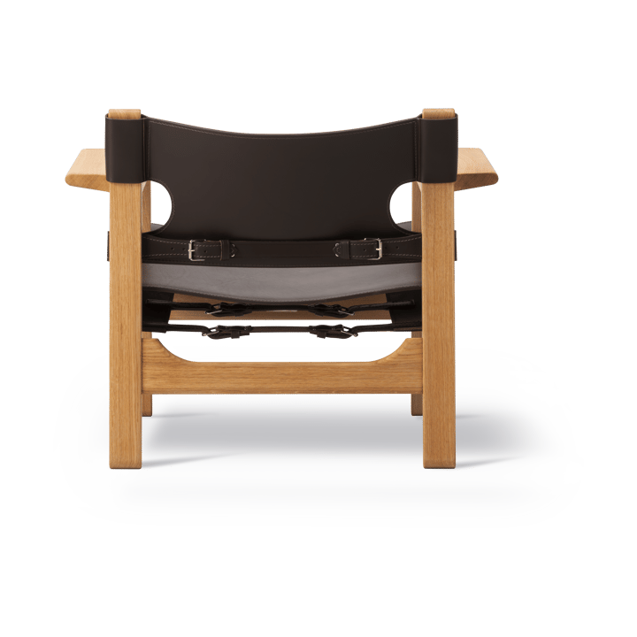 krzesło fotelowe The Spanish Chair, Skóra ciemnobrązowa - dąb olejowany Fredericia Furniture