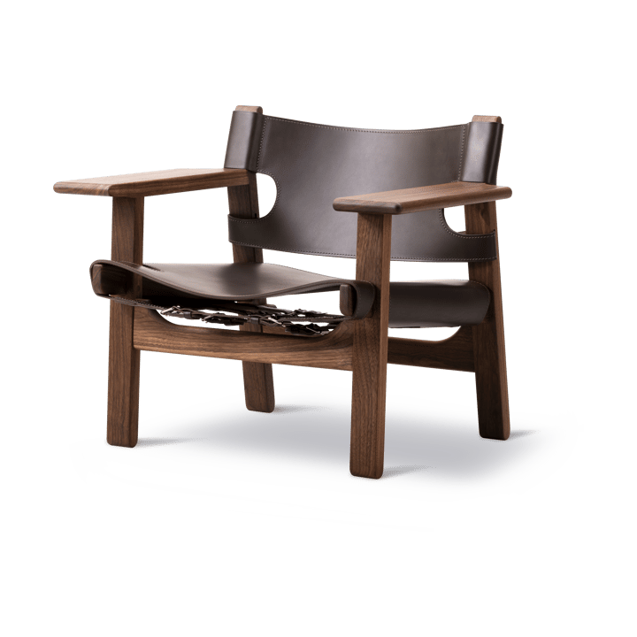 krzesło fotelowe The Spanish Chair - Skóra ciemnobrązowa - drewno orzecha włoskiego olejowane - Fredericia Furniture