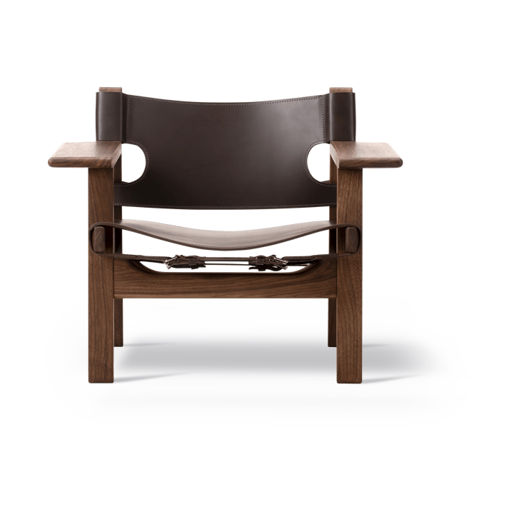 krzesło fotelowe The Spanish Chair, Skóra ciemnobrązowa - drewno orzecha włoskiego olejowane Fredericia Furniture