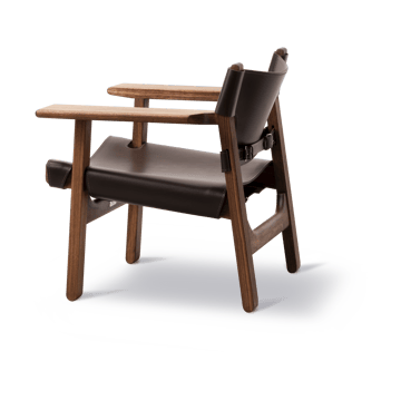 krzesło fotelowe The Spanish Chair - Skóra ciemnobrązowa - drewno orzecha włoskiego olejowane - Fredericia Furniture