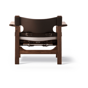 krzesło fotelowe The Spanish Chair - Skóra ciemnobrązowa - drewno orzecha włoskiego olejowane - Fredericia Furniture