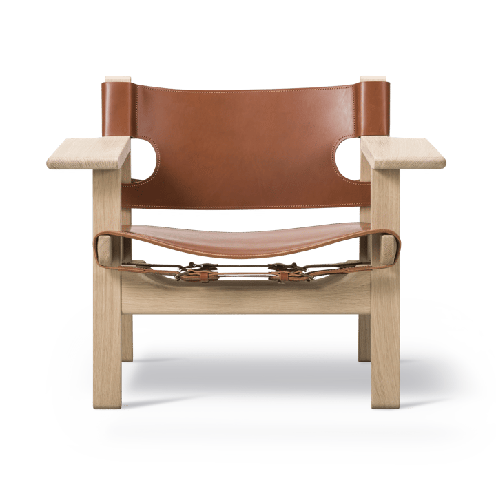 krzesło fotelowe The Spanish Chair - Skóra cognac - dąb jasny olejowany - Fredericia Furniture