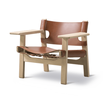 krzesło fotelowe The Spanish Chair - Skóra cognac - dąb jasny olejowany - Fredericia Furniture