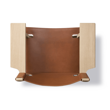 krzesło fotelowe The Spanish Chair - Skóra cognac - dąb jasny olejowany - Fredericia Furniture