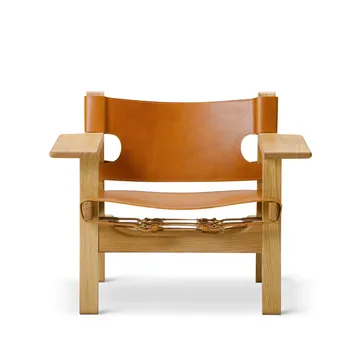 krzesło fotelowe The Spanish Chair - Skóra cognac - dąb olejowany - Fredericia Furniture