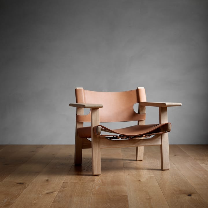 krzesło fotelowe The Spanish Chair, Skóra cognac - dąb olejowany Fredericia Furniture