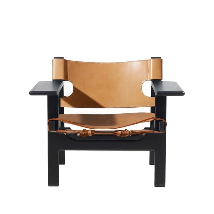 krzesło fotelowe The Spanish Chair - Skóra naturalna - dąb czarny lakierowany - Fredericia Furniture