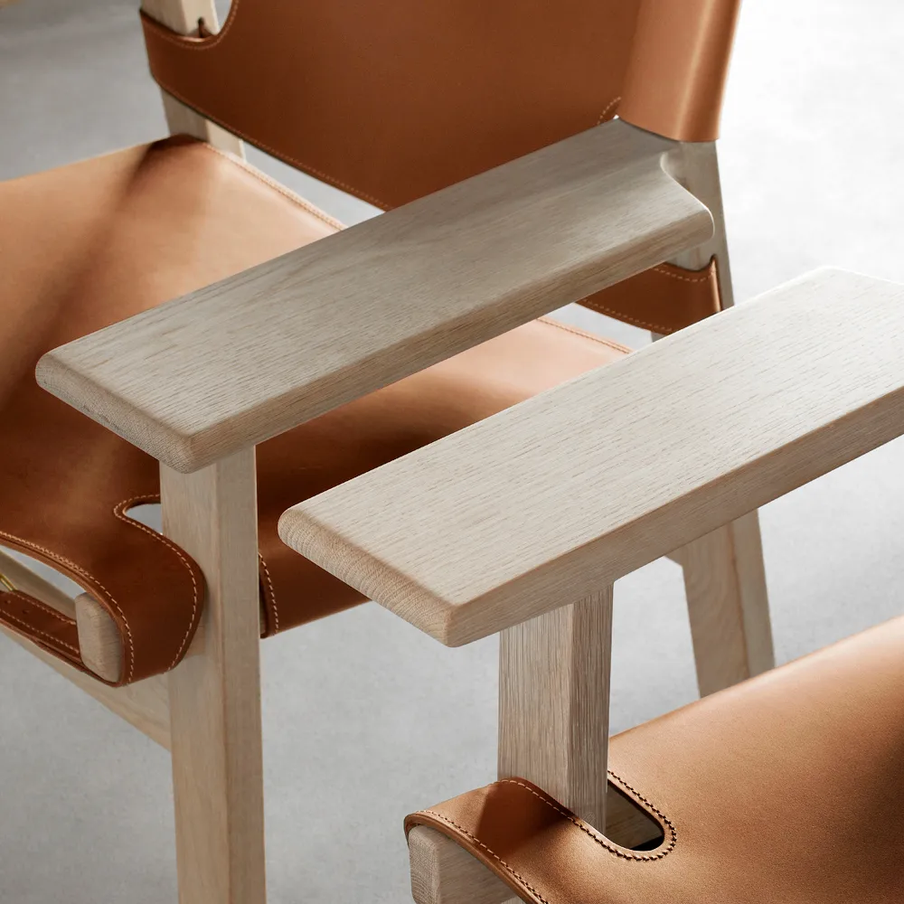 krzesło fotelowe The Spanish Chair, Skóra naturalna - dąb czarny lakierowany Fredericia Furniture