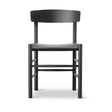 Krzesło J39 - Czarny lakierowany buk-skóra Omni 301 czarna - Fredericia Furniture