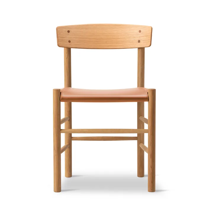 Krzesło J39 - Dąb mydlany-skóra Omni 307 cognac - Fredericia Furniture
