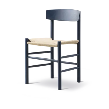 Krzesło J39 - Indigo blue-pleciony naturalny - Fredericia Furniture