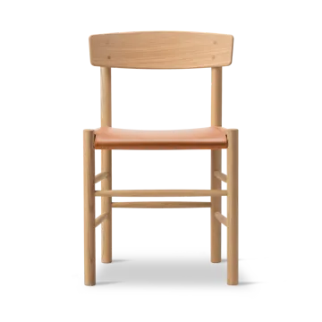 Krzesło J39 - Jasno olejowany dąb-skóra Omni 307 koniak - Fredericia Furniture