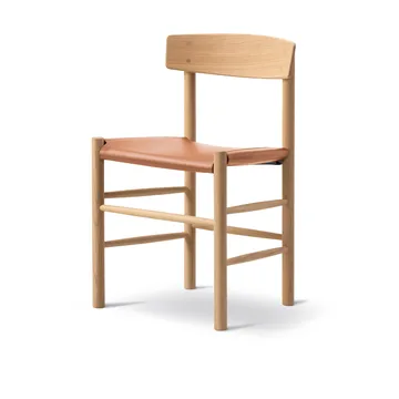Krzesło J39 - Jasno olejowany dąb-skóra Omni 307 koniak - Fredericia Furniture