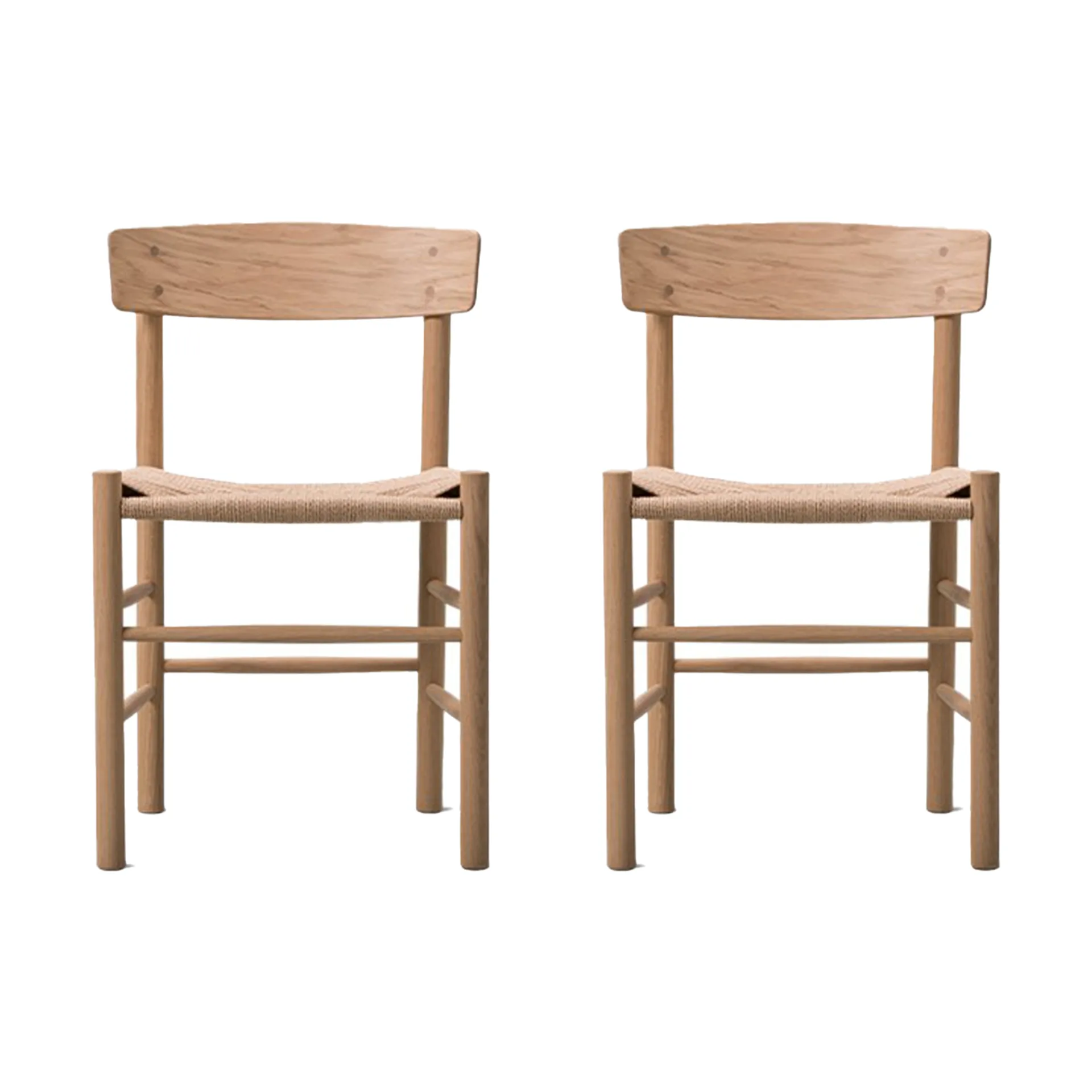 Krzesło J39, Jasny olejowany dąb-plecionka natural, zestaw 2 szt.,  Fredericia Furniture