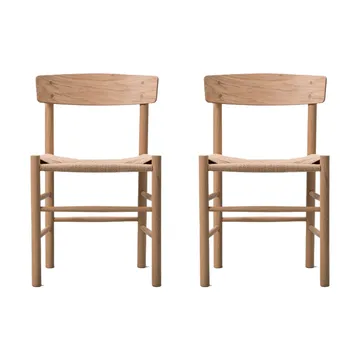 Krzesło J39, Jasny olejowany dąb-plecionka natural, zestaw 2 szt. - Fredericia Furniture