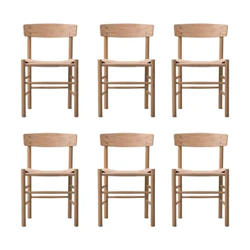 Krzesło J39, Jasny olejowany dąb-plecionka natural, zestaw 6 szt. - Fredericia Furniture