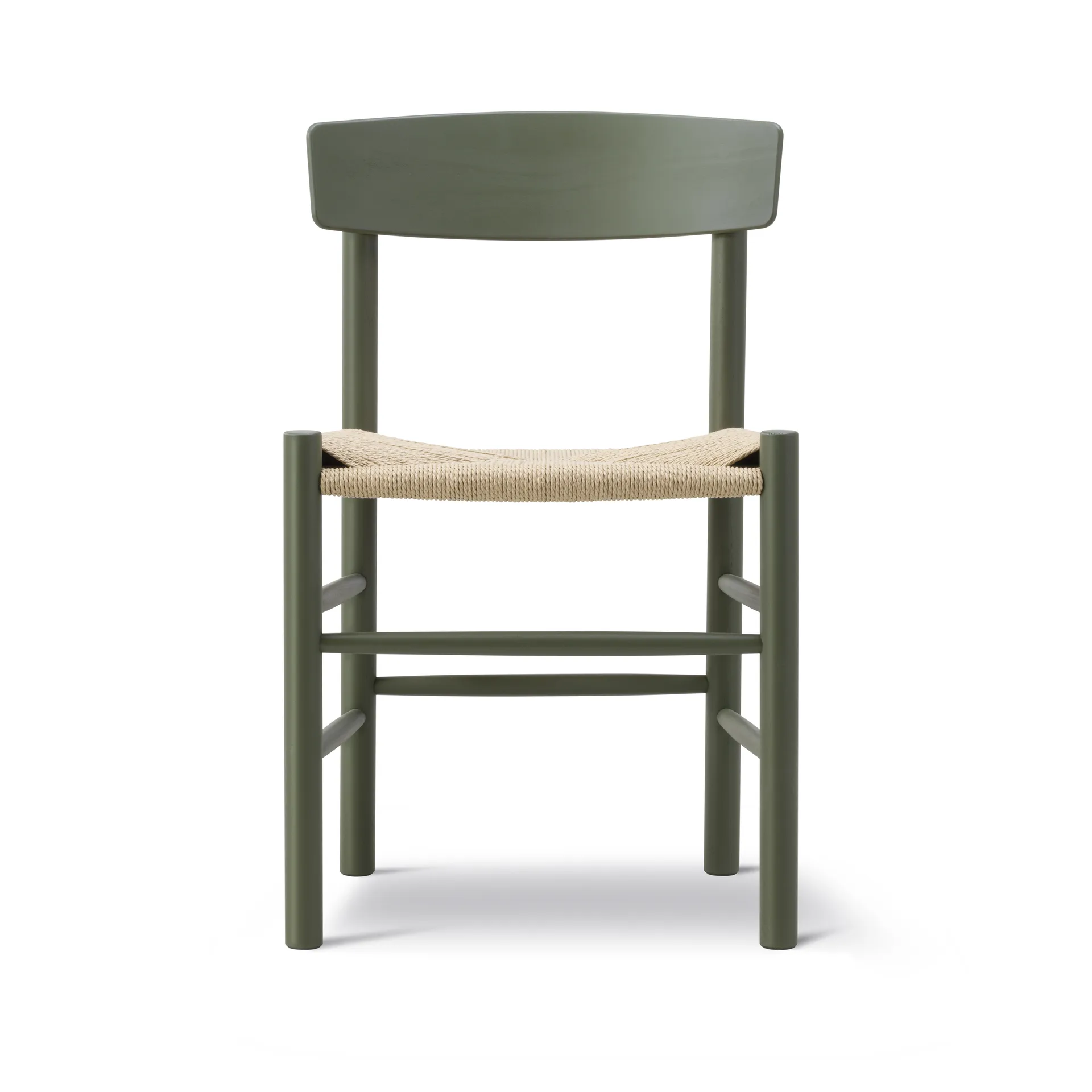 Krzesło J39, Khaki green-pleciony naturalny Fredericia Furniture