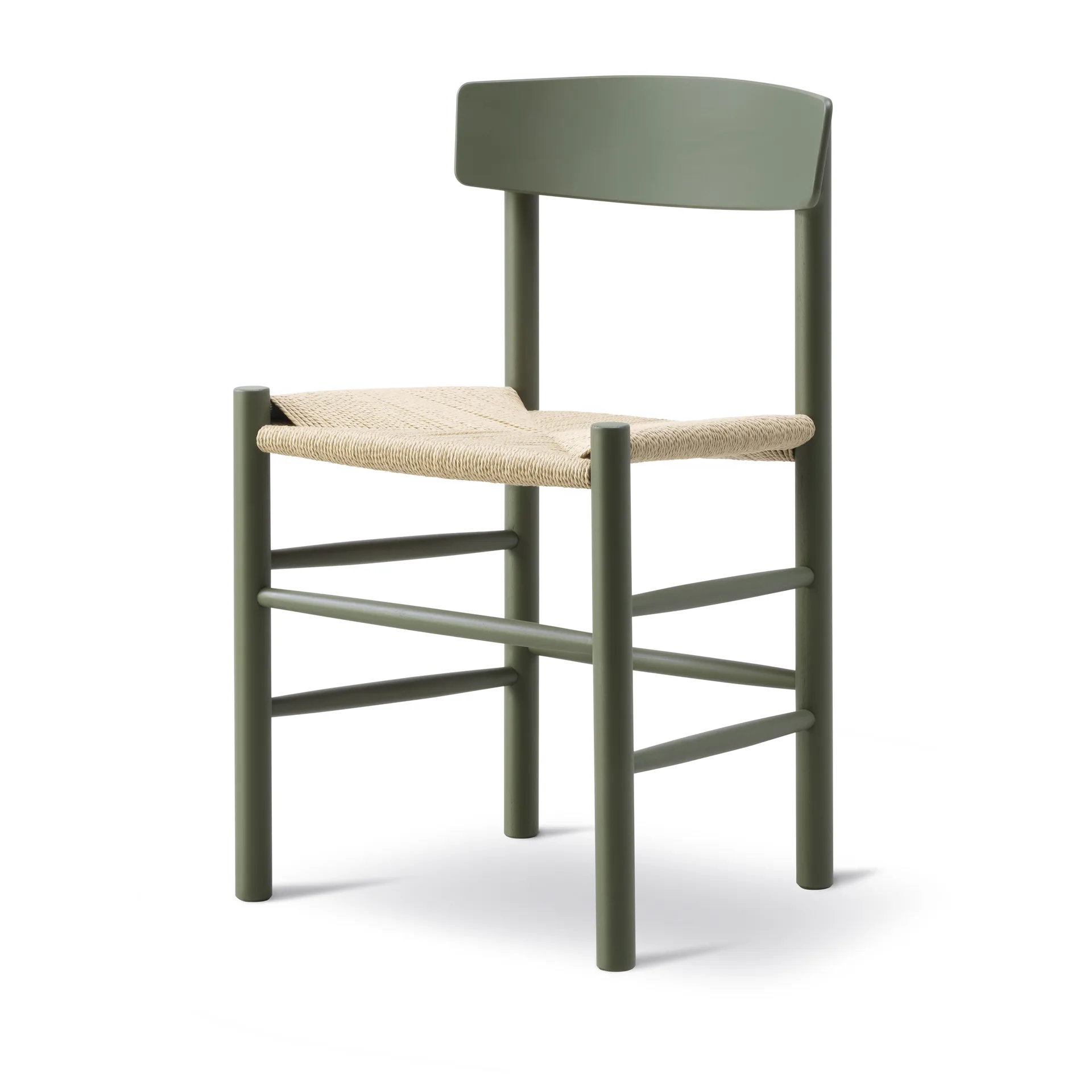 Krzesło J39, Khaki green-pleciony naturalny Fredericia Furniture