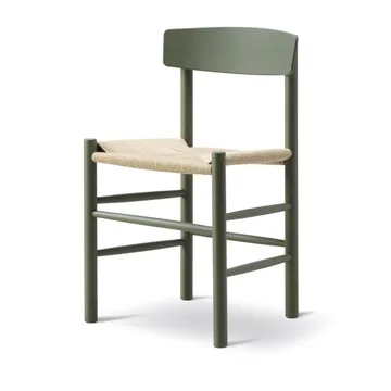Krzesło J39 - Khaki green-pleciony naturalny - Fredericia Furniture
