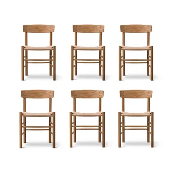 Krzesło J39, Olejowany dąb–plecionka natural, zestaw 6 szt. - Fredericia Furniture
