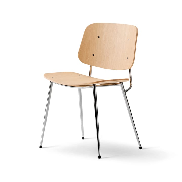 Krzesło Søborg Metal - Dąb lakierowany - stelaż chromowany - Fredericia Furniture